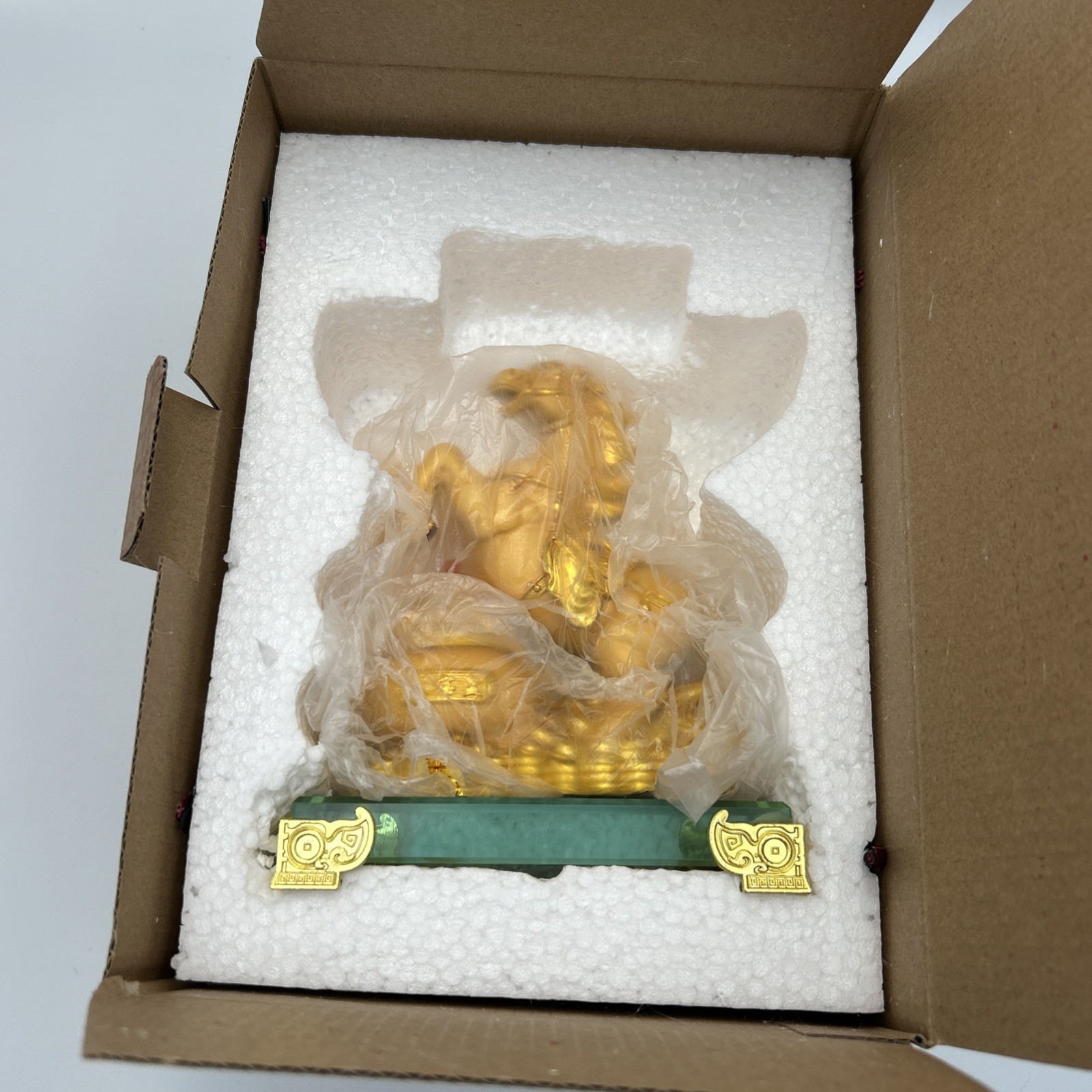 NEW Golden Horse Figurine on Glass Base – Feng Shui Year of Horse 2026 Luck NOB