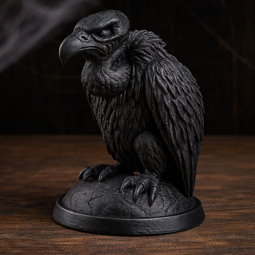 Vulture of the Void Halloween Desk Guardian – Dark Gothic Horror Decor, 3D Print