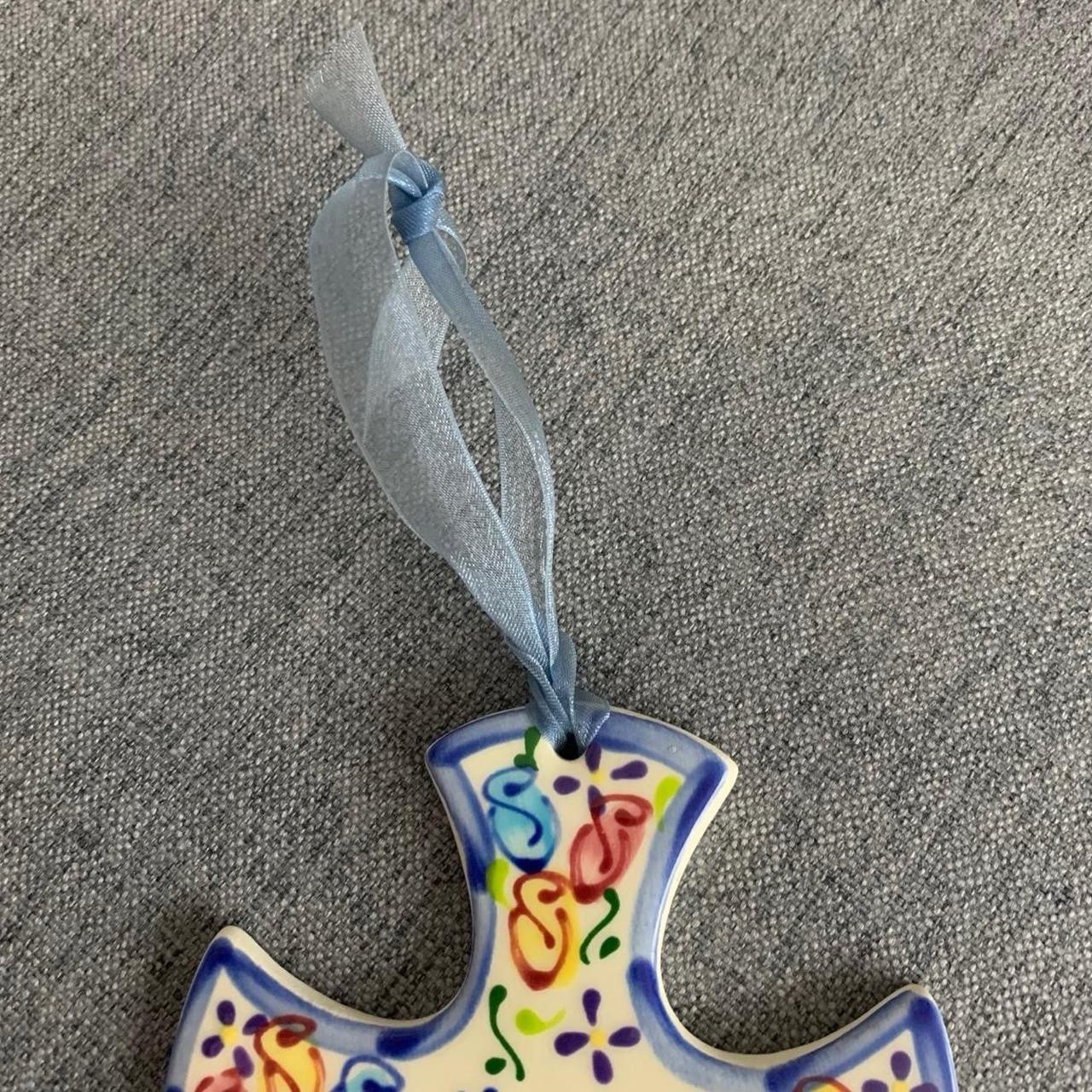 J Duban Designs Hanging Ceramic Dainty Cross Religious HOPE Decor Handcrafted
