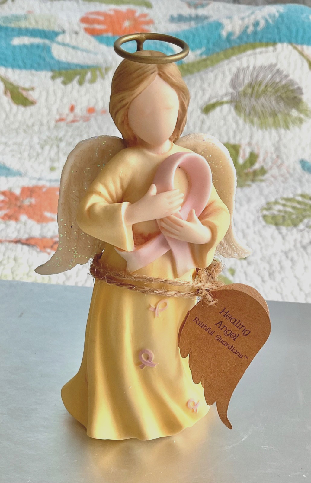 Faithful Guardians Collection, Healing Angel-Breast Cancer Figurine, 5″, NIB!