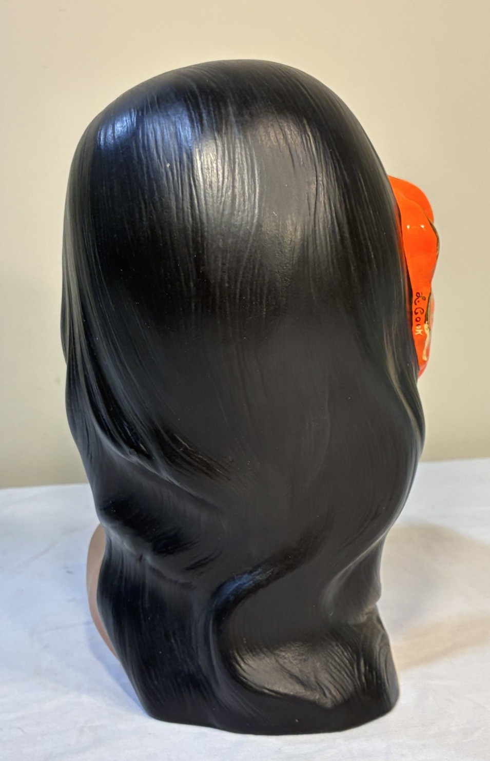 Vintage Marwal Chalkware Hawaiian Polynesian Hula Woman Head Bust Statue Signed