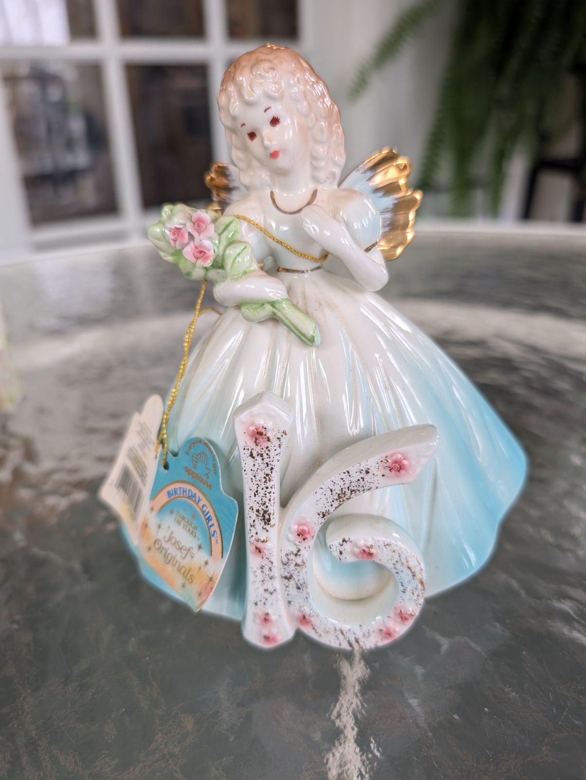 VTG Josef Originals YEAR 16 Birthday Girl Through Years Angel Porcelain Figurine