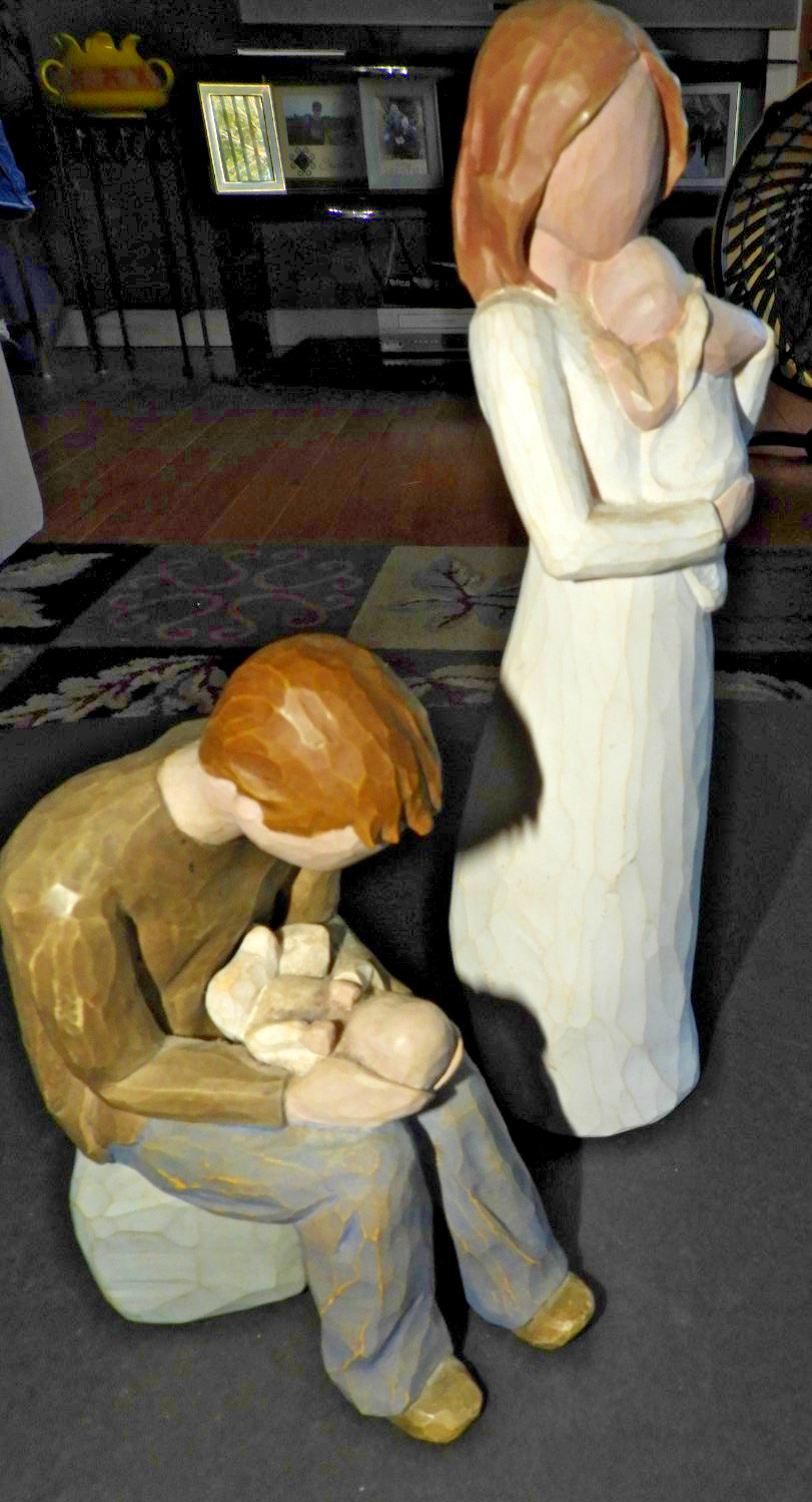 Willow Tree Angel of Mine & New Dad Baby Family Mother Father figurines set of 2
