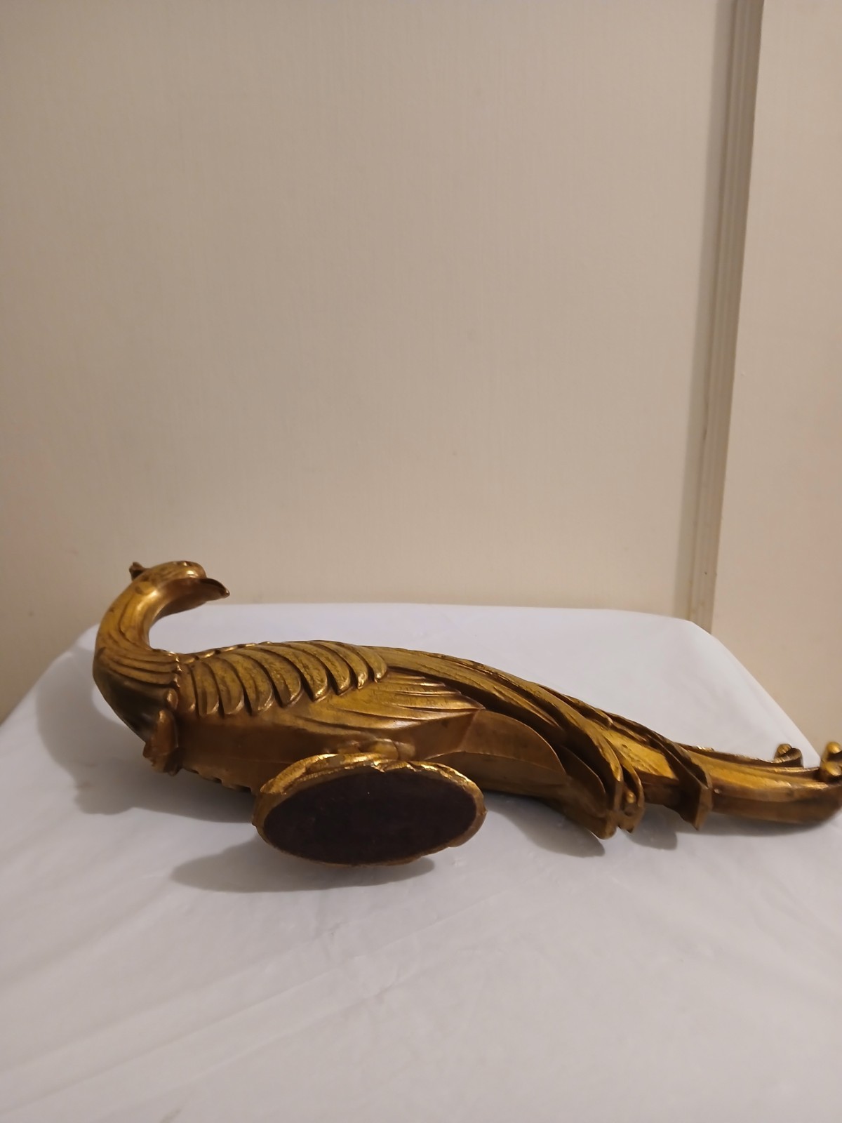 Retro Mid-Century Hollywood Regency Syroco Gold Peacock Pheasant Bird Figurine