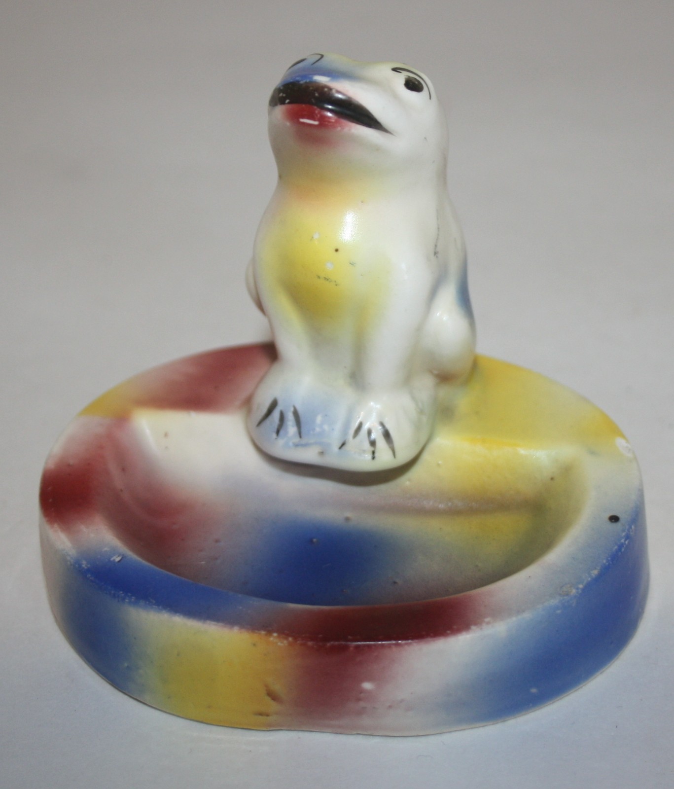 Small Colorful Ceramic Frog Trinket Dish Ashtray 3.5X3