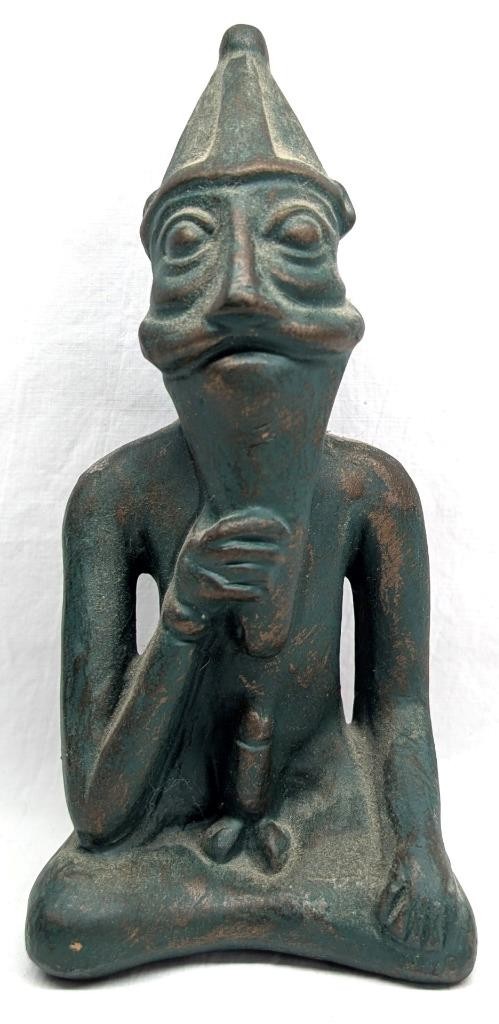 JBL Calcutta India Statue Handcrafted Ganges Clay Figurine Folk Art – 6″ H
