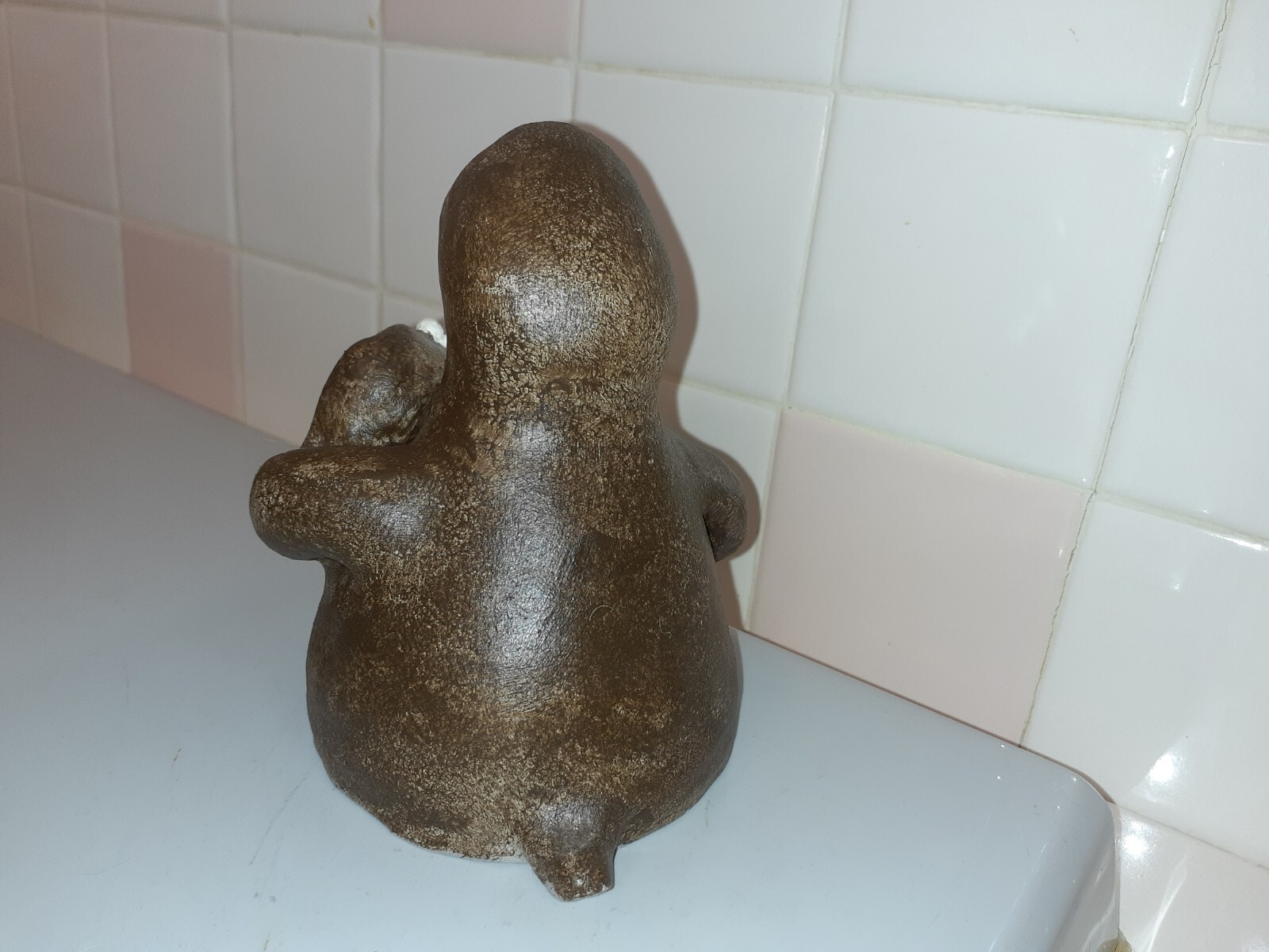 Handmade Clay/Chalkware SLOTH Figurine 5.7″ tall x 5″ x 4.9″
