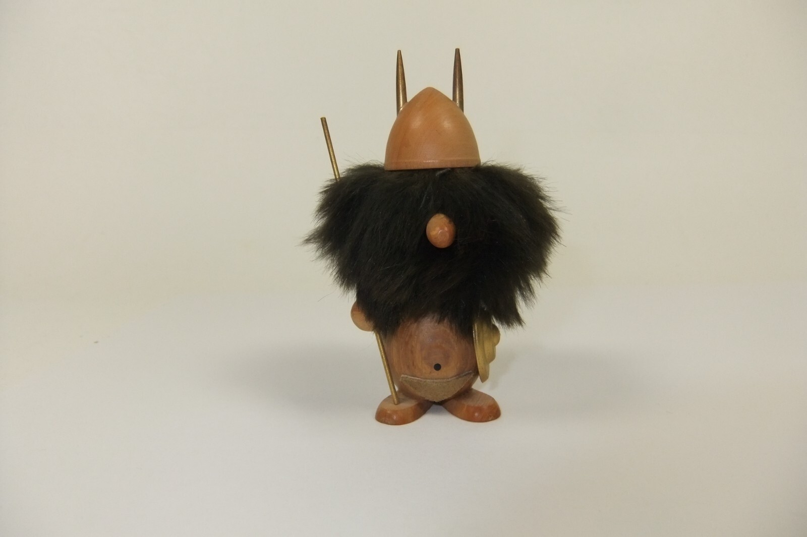 Vintage Goula Spain Wood Figurine Viking Warrior
