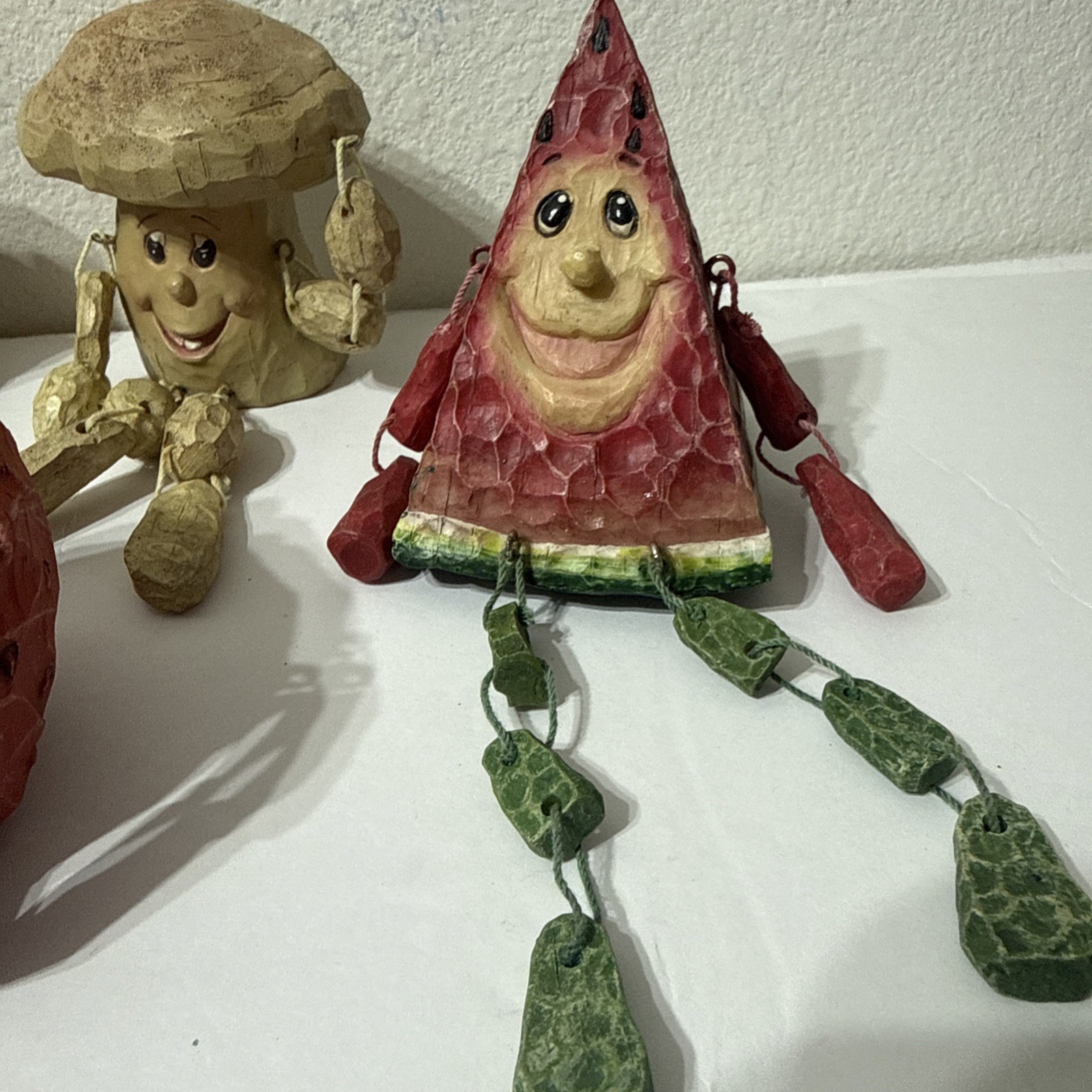 Anthropomorphic Vegetable Shelf Sitter LOT 7 pcs Dangle Granny Core Figures READ