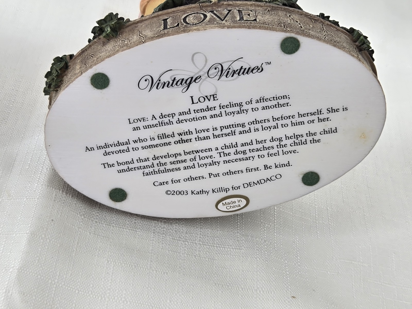 6 Vintage Virtues Demdaco Appreciation Peace Love Patience Humor & Love