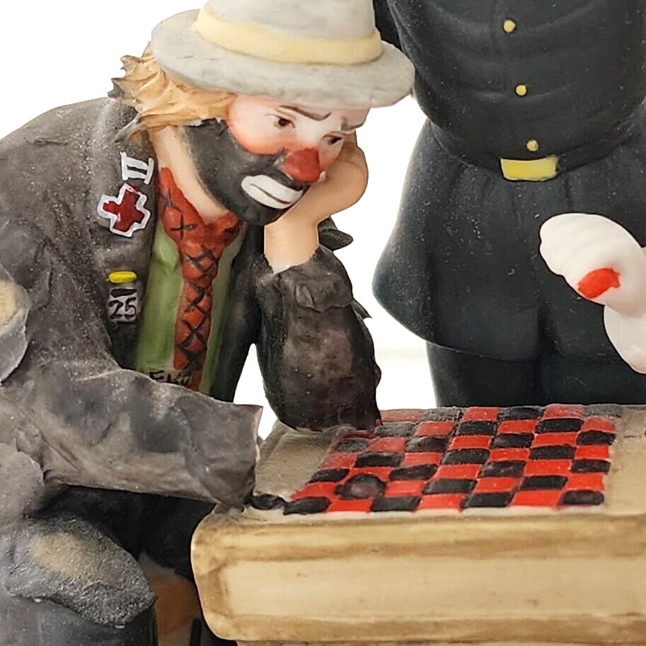 San Francisco Music Box Porcelain Emmett Kelly Jr Clown Game of Checkers