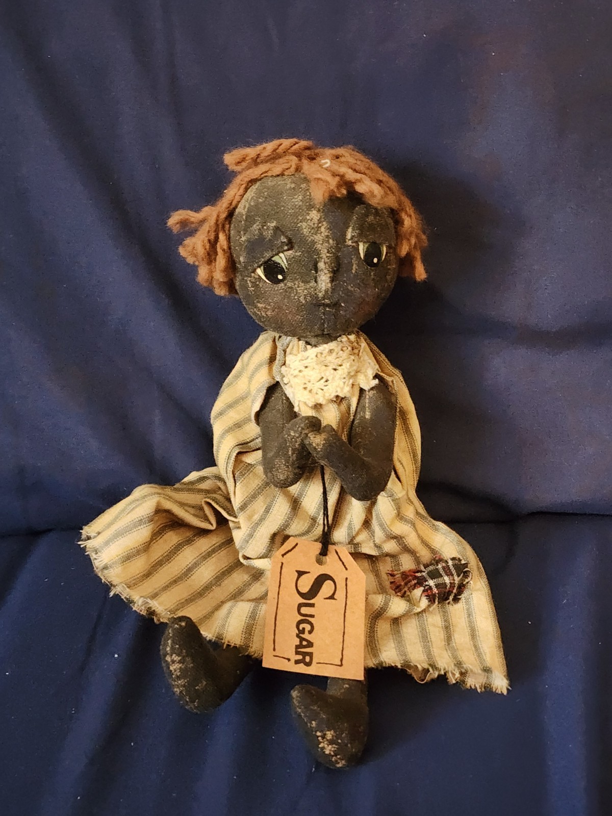 PEARSONS SIMPLY PRIMITIVE FABRIC DOLL SUGAR BABY 6 INCHES TALL *SITTING*