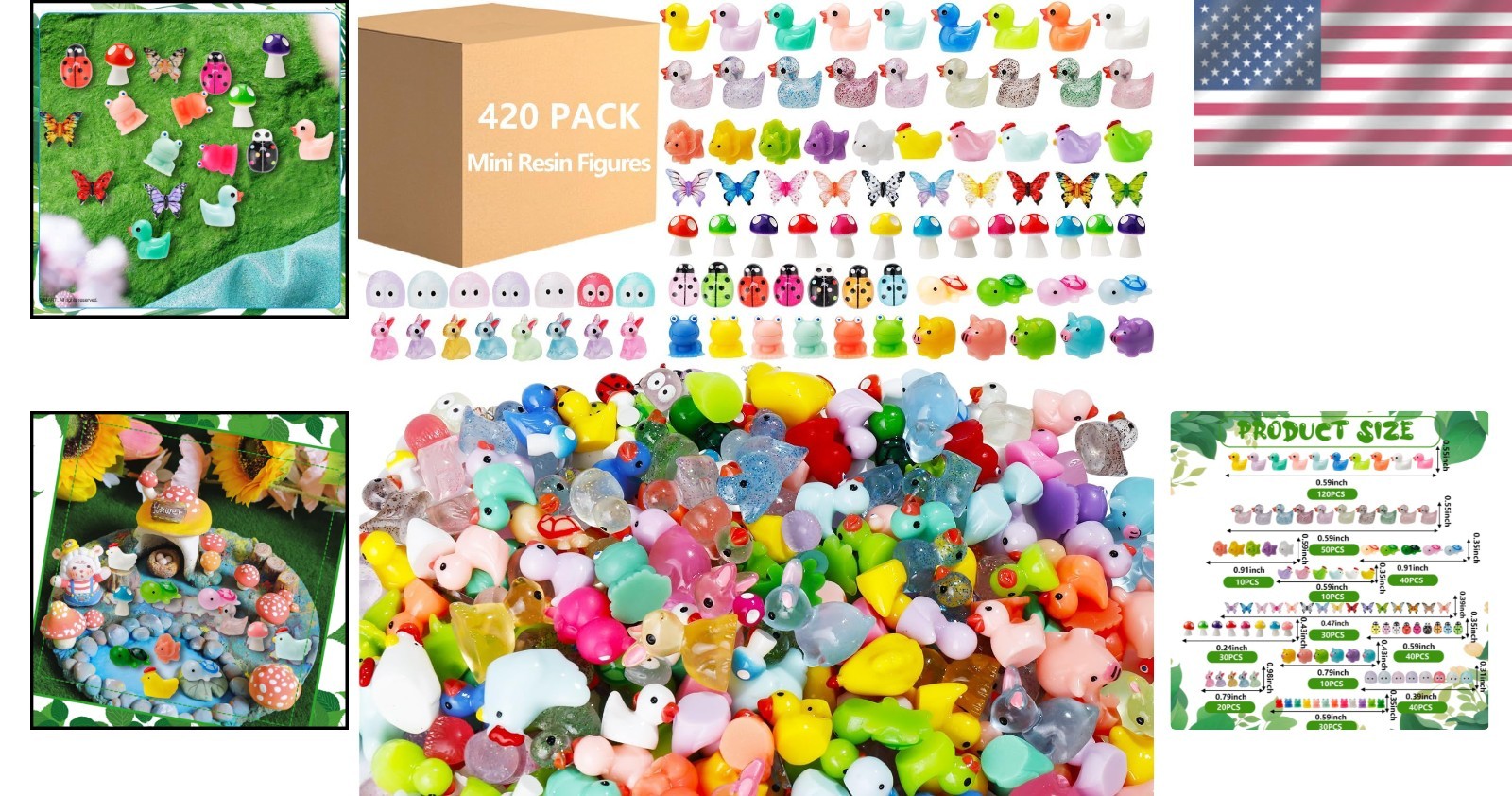 Resin Mini Animals Collection – 420 Pcs