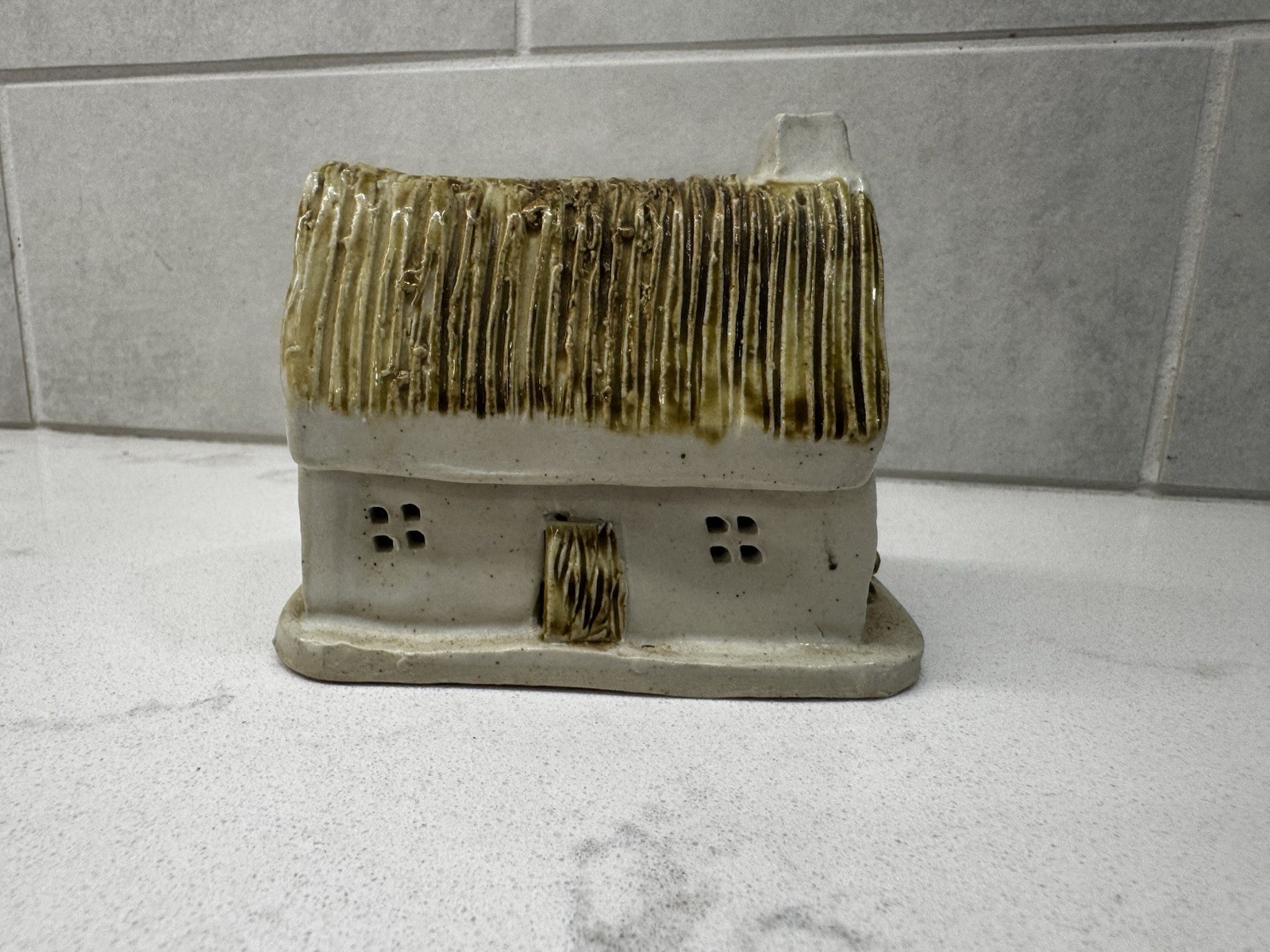 Vintage Burren Pottery Miniature Ceramic Cottage Hand Made In Ireland