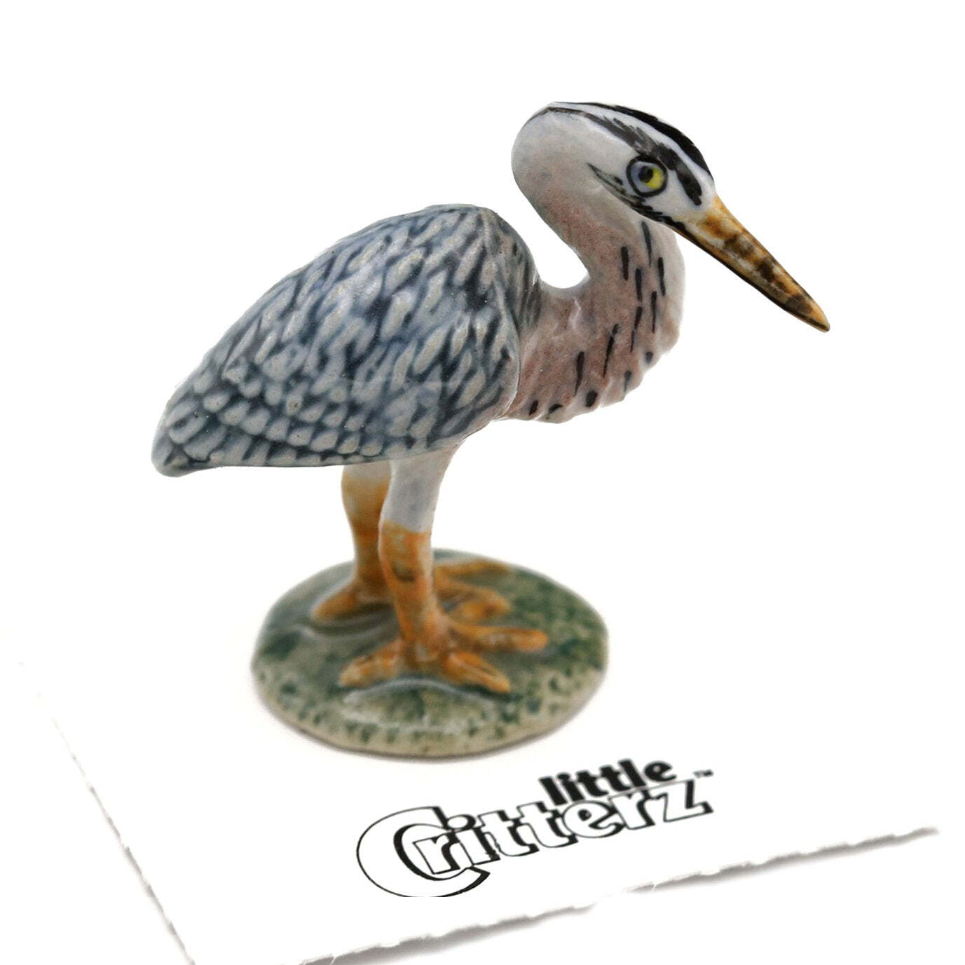 Little Critterz Heron – Blue Heron “Majestic” – Miniature Porcelain Figurine