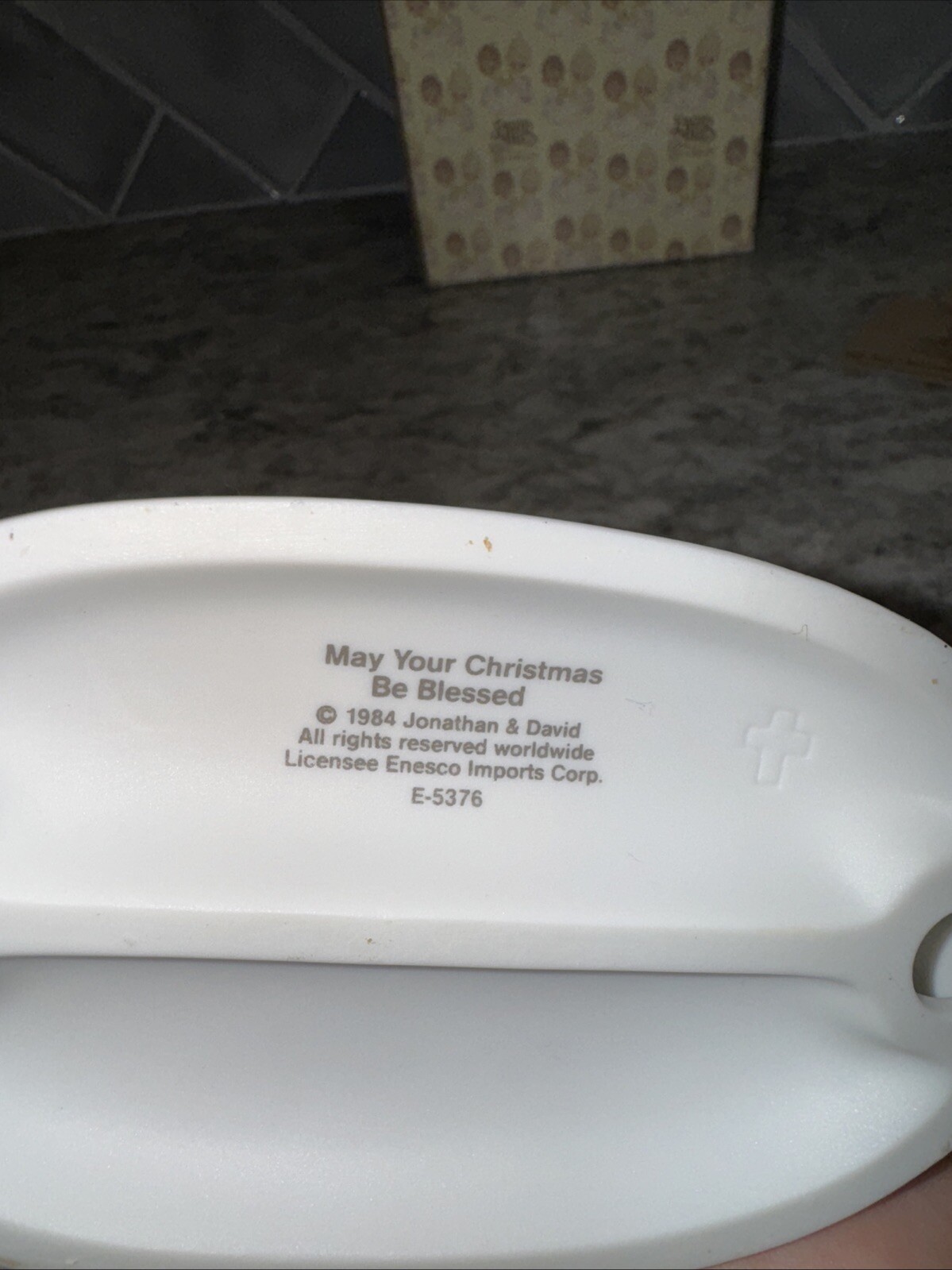 🚨 Precious Moments E-5376 May Your Christmas Be Blessed Porcelain Figurine Vntg