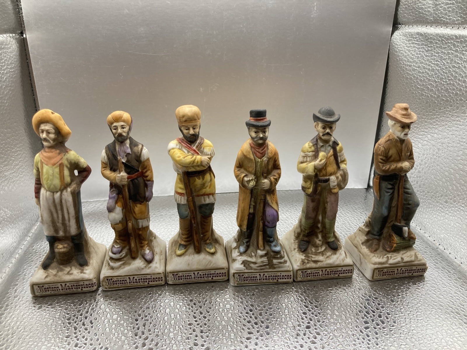 Vintage Western Masterpieces Figurines Set by National Porcelain Co Lot Of 6