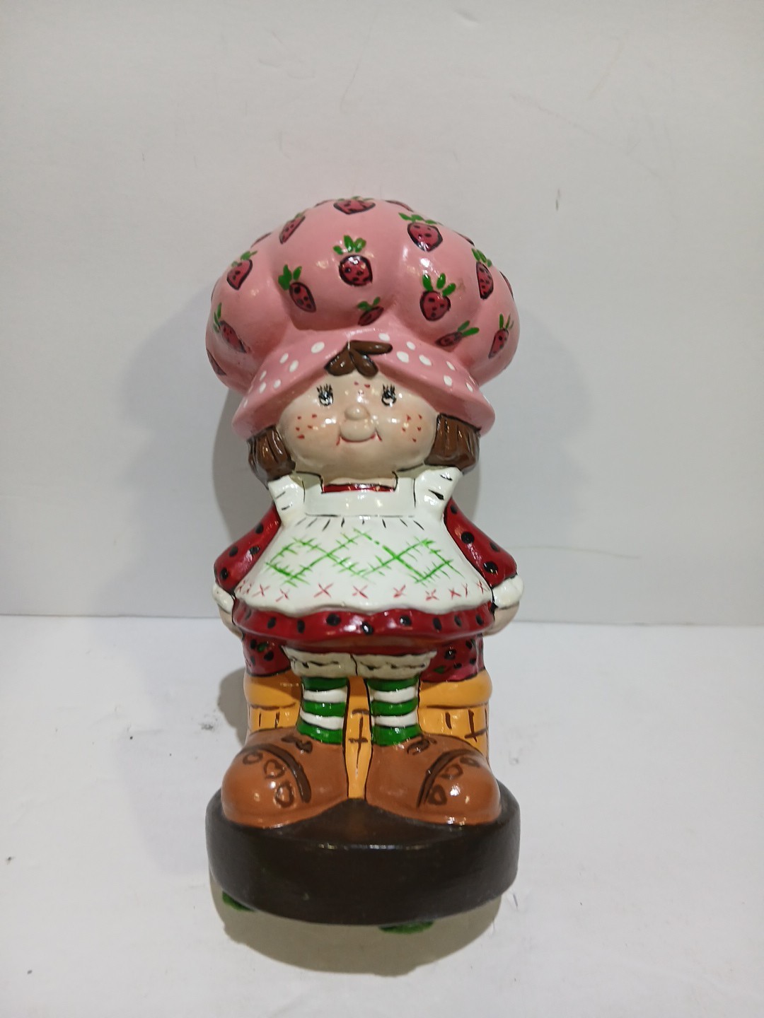 Vintage 1980s Strawberry Shortcake+Custard Hand Painted Fine Porcelain Figurine