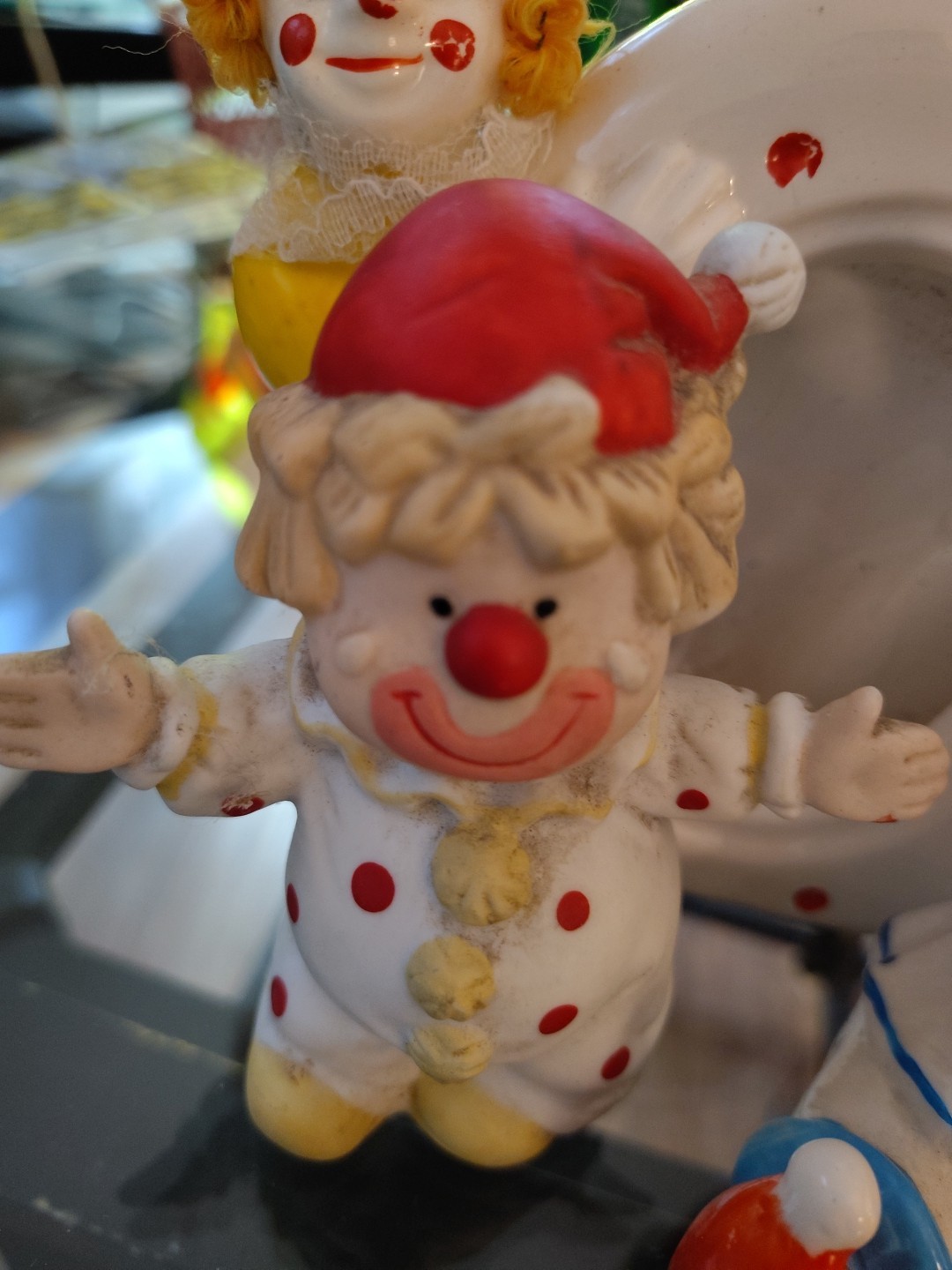 Lot of 5 Ceramic and Painted Clowns From All Over The World