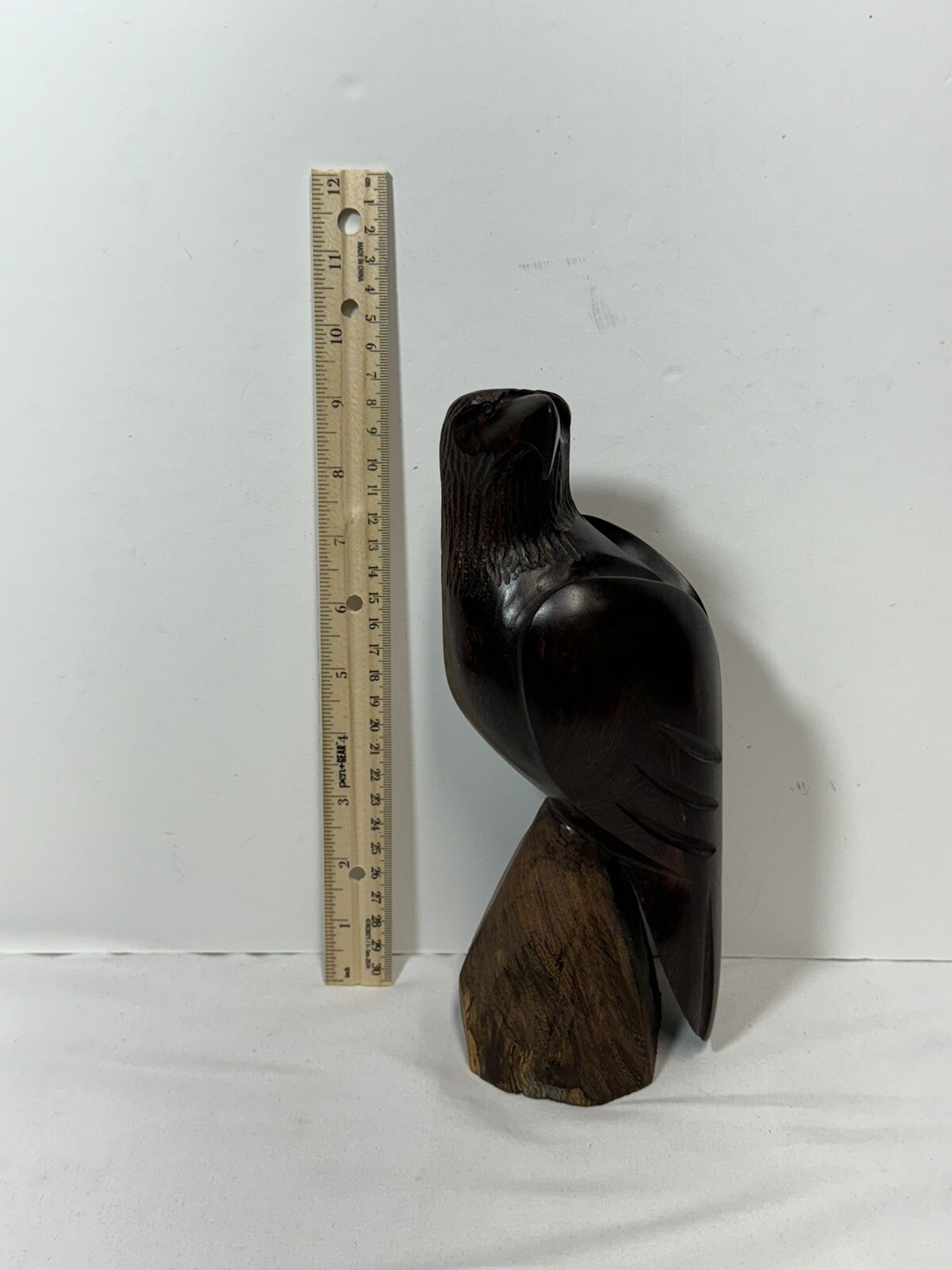 Vintage Hand Carved Wood Maltese Falcon Statue