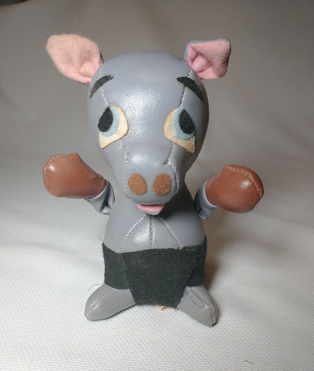 Rare VTG 1960s MCM Tomi Ugly Sad Boxing Kangaroo Vinyl Leather Stuffed Plush Toy