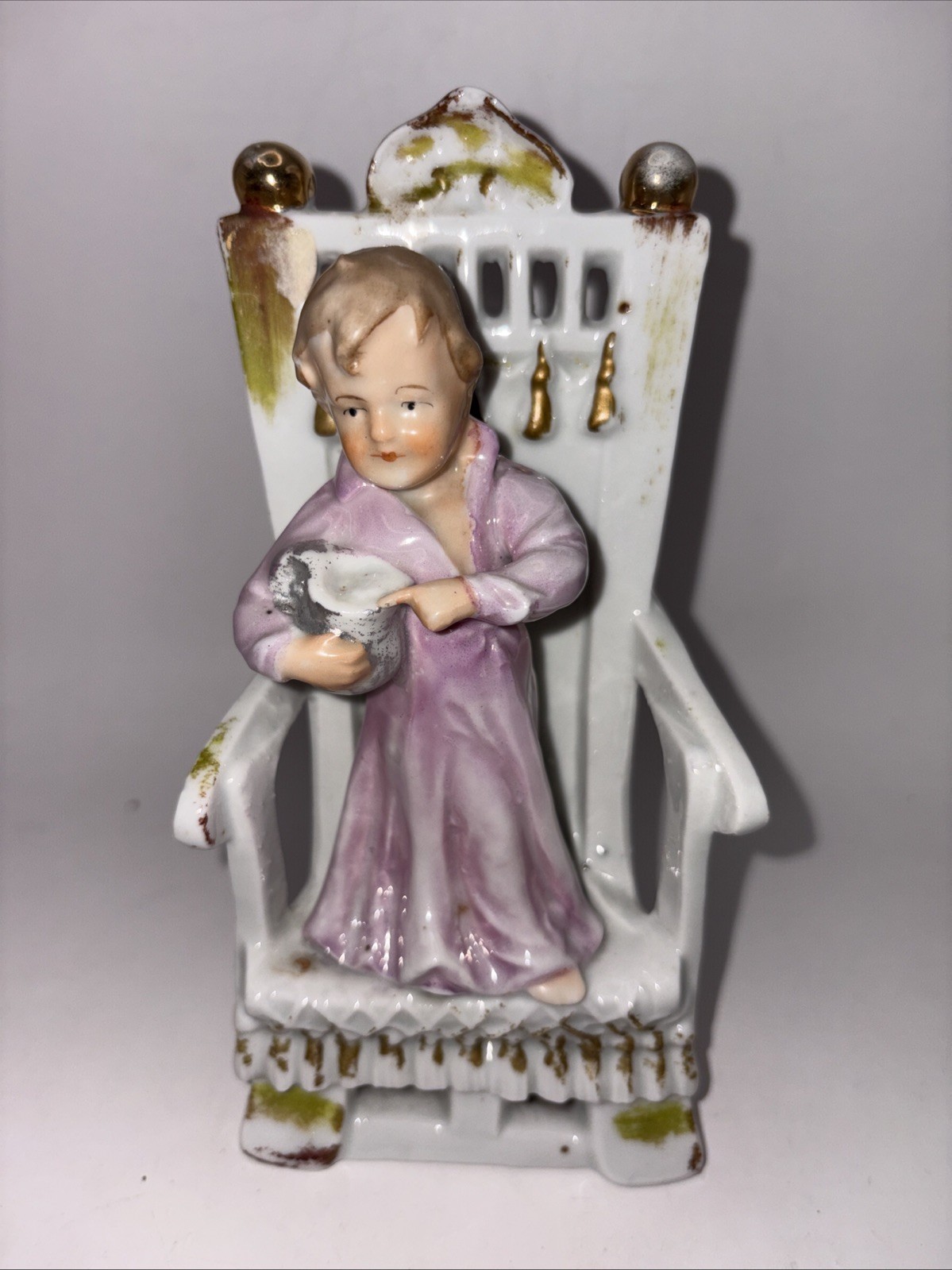 Unbranded Undated Child in Chair Figurine 7 Inches No Box or Paperwork