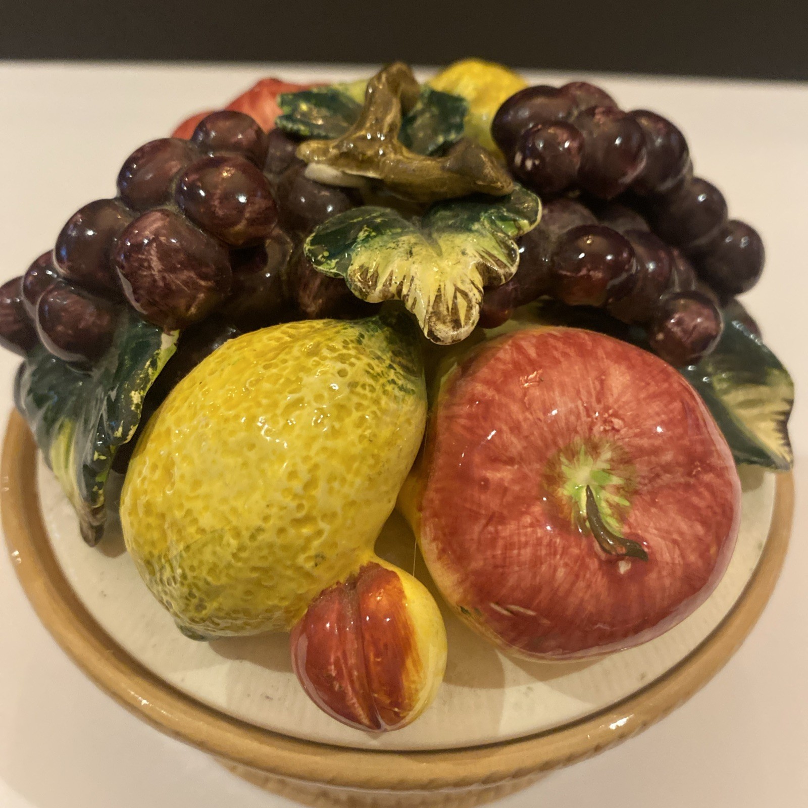 Small Trinket Bowl Weave Style Bottom With Fruit Lid ~ Japan