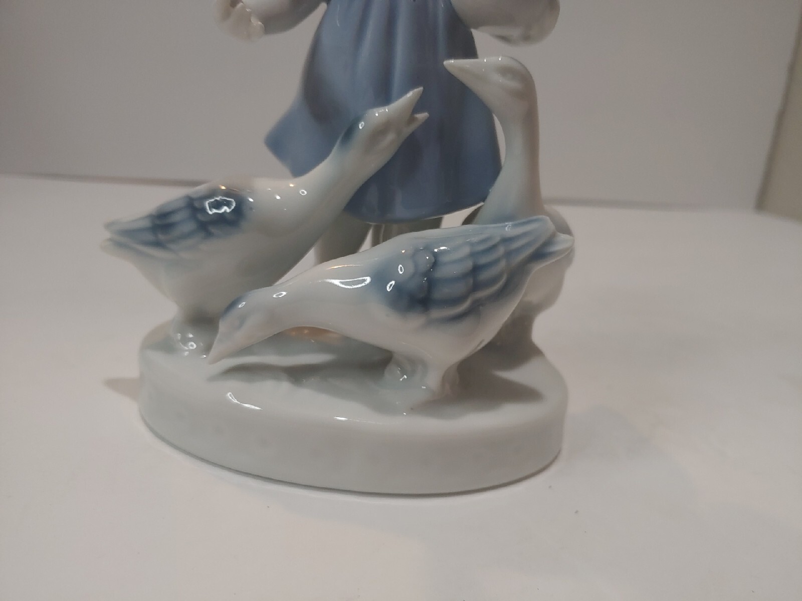 GEROLD PORZELLAN FIGURE 7″ Vintage Girl w/ geese Bavaria West Germany