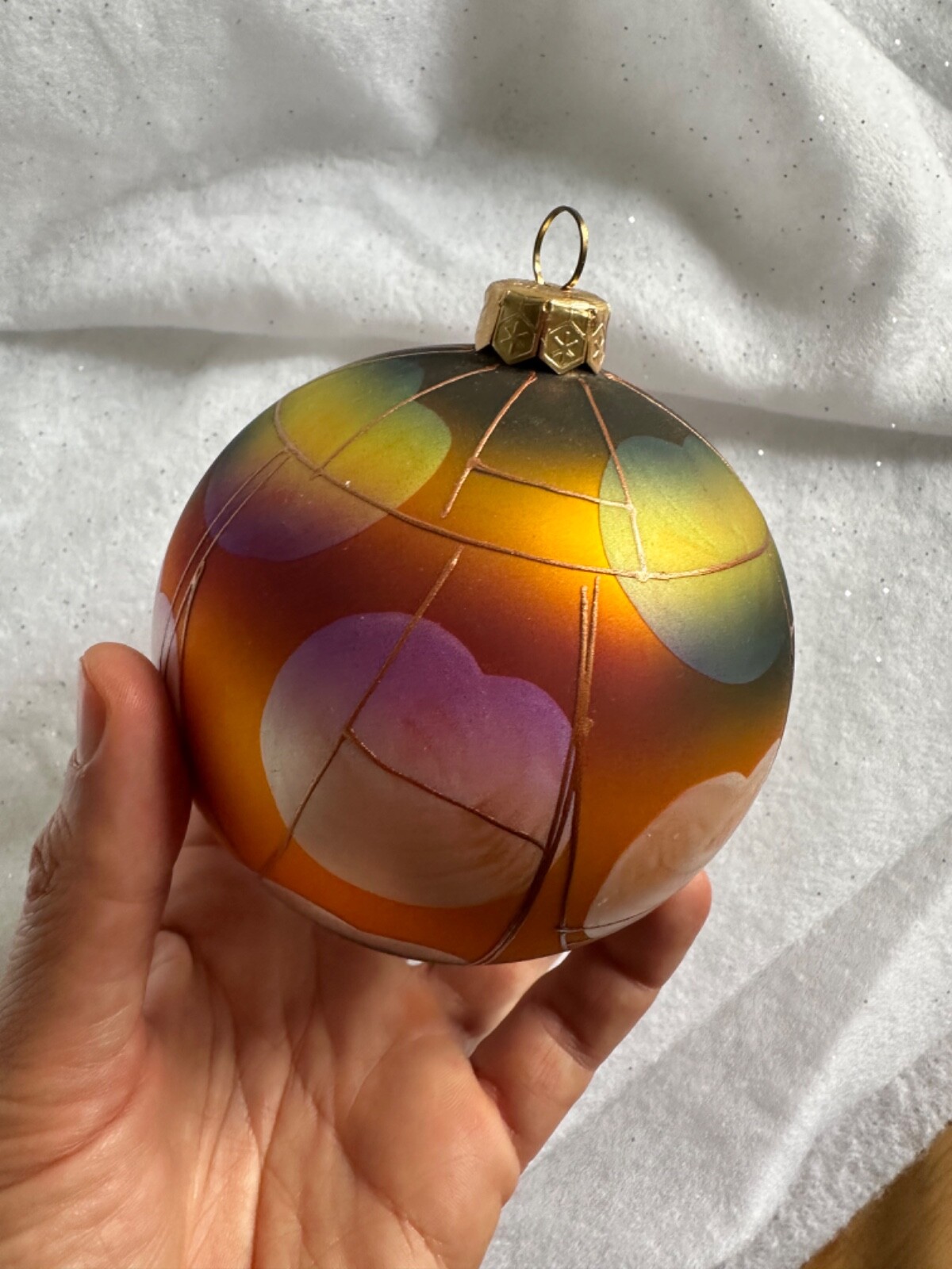 Metropolitan Museum of Art (MMA) Gold Tiffany Iridescent ORNAMENT HANDBLOWN