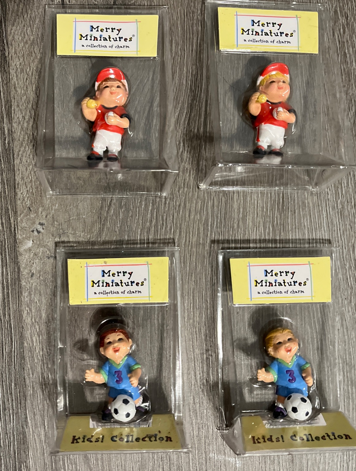 Hallmark Merry Miniatures Kids Collection Sports Lot of 4 From 2000