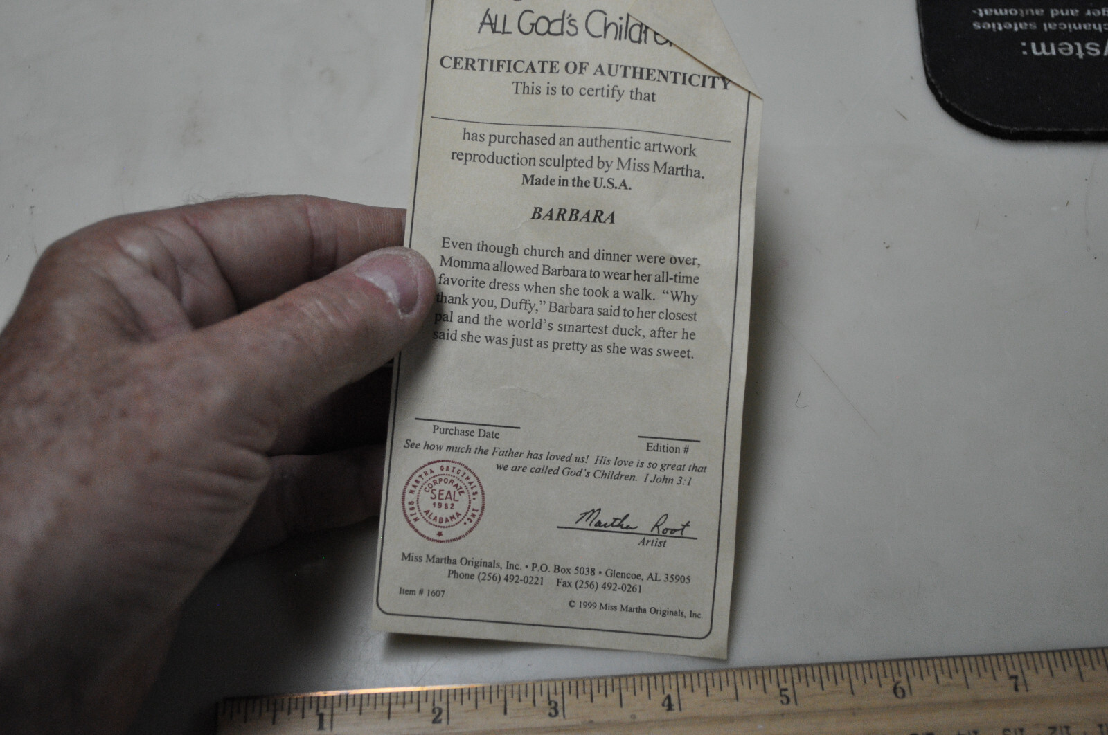 All Gods Children Barbara Lot of Papers, Cert, Registration Form See Pictures