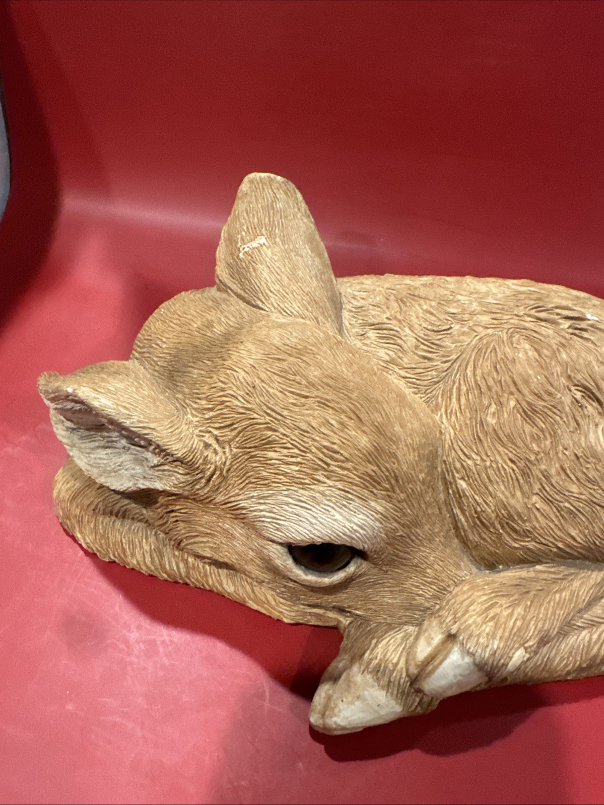 Vintage SANDICAST Fawn Resting by Sandra Brue 9” Long-Very Nice Condition!