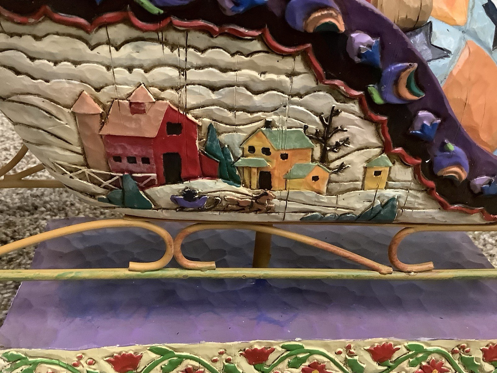 Jim Shore Heartwood Creek Delivering Joy Santa’s Sleigh 2004 117719T 14” Long