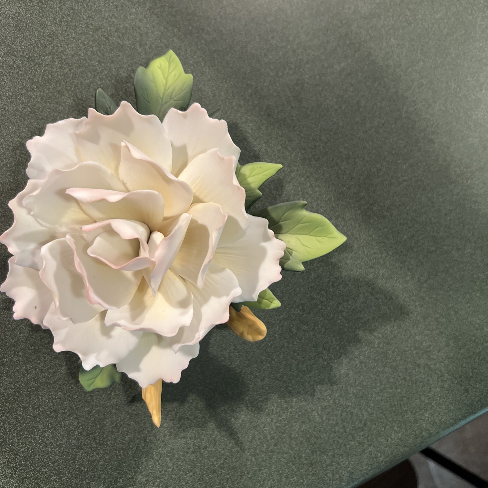 Andrea By Sadek Handcrafted Porcelain Peony Flower Sculpture Figurine