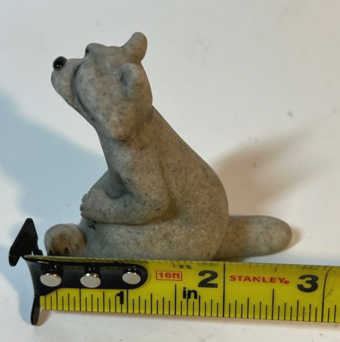 Vintage Quarry Critters Raccoon Figurine “Ralphie” Style 3″ Tall Stone Resin