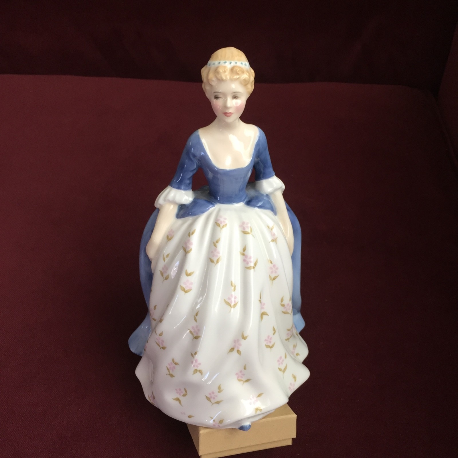 Royal Doulton Alison, Whimsical Pretty Lady Blue Floral, Vintage Bone China 2336