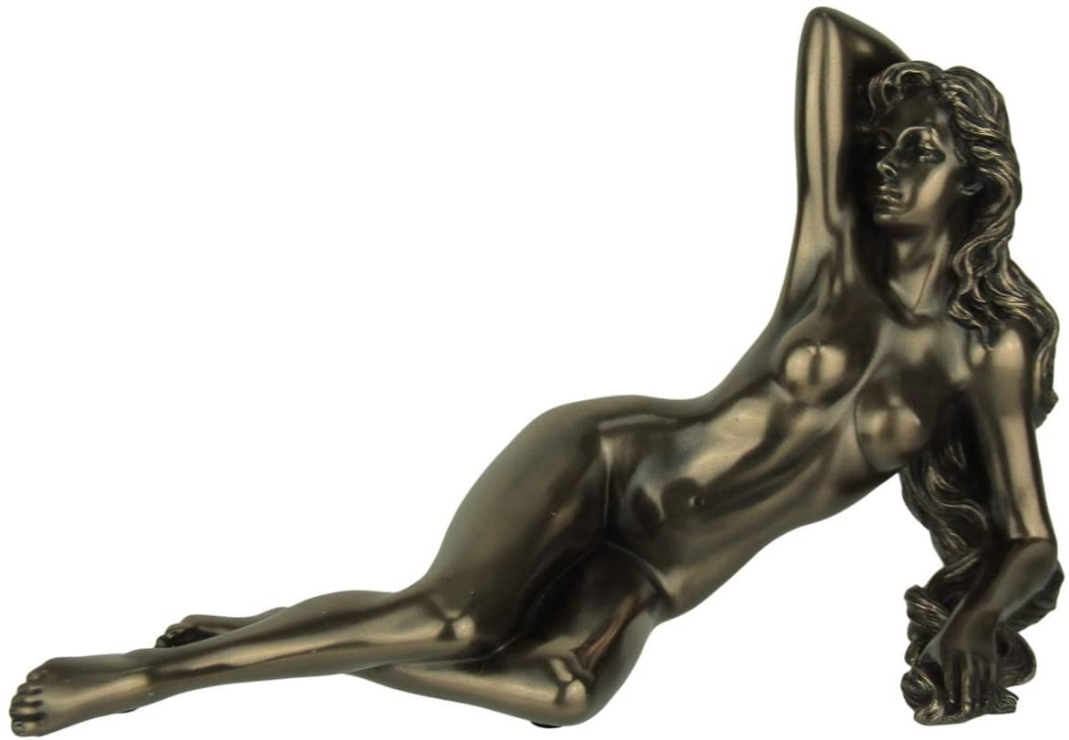 Nude Female Side Lying Pose Cold Cast Bronze Home Decorative Collectible