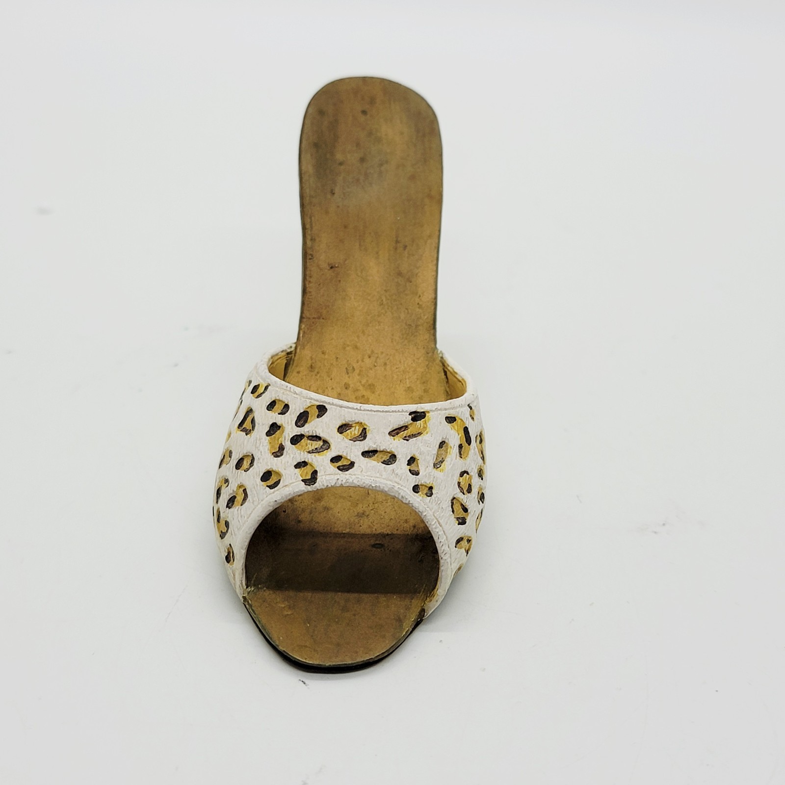Miniature Resin Animal Print Shoe Figurine – High Heel Slip On