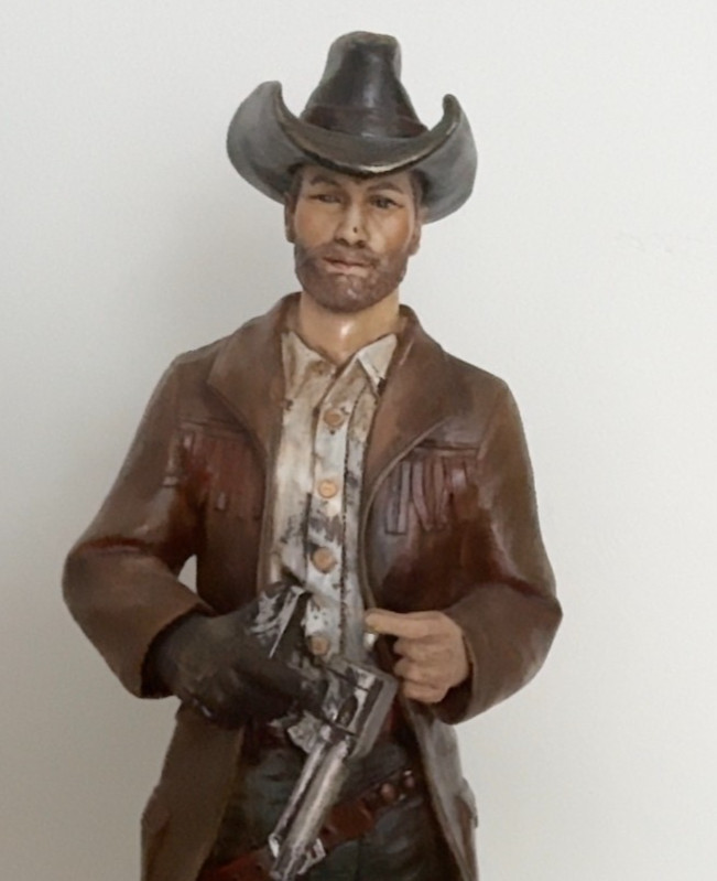 DETAILED RESIN COWBOY FIGURINE. ABOUT 17″ TALL. Realistic Looking.
