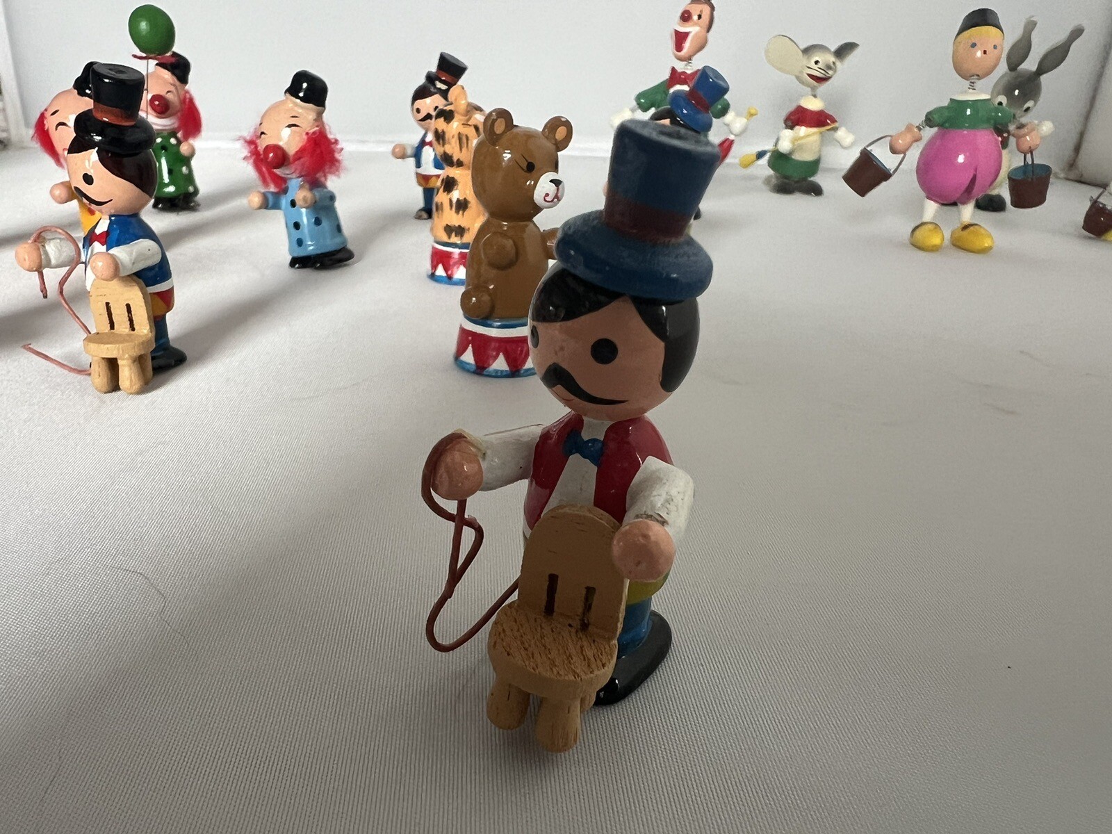 Lot of 16 Goula Made in Spain/Germany Vintage Wooden Collectibles Circus Figure