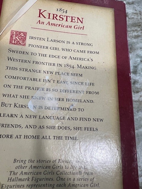 Kirsten 1854 American Girl Figurine Hallmark NEW