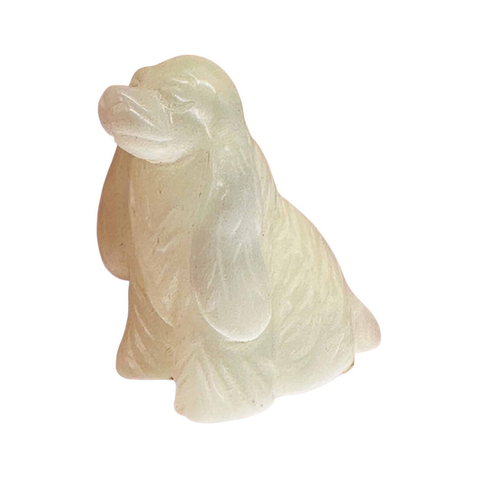 Cocker Spaniel Carved Statue | 1 Figurine | | 37x30x23mm | Clear, White