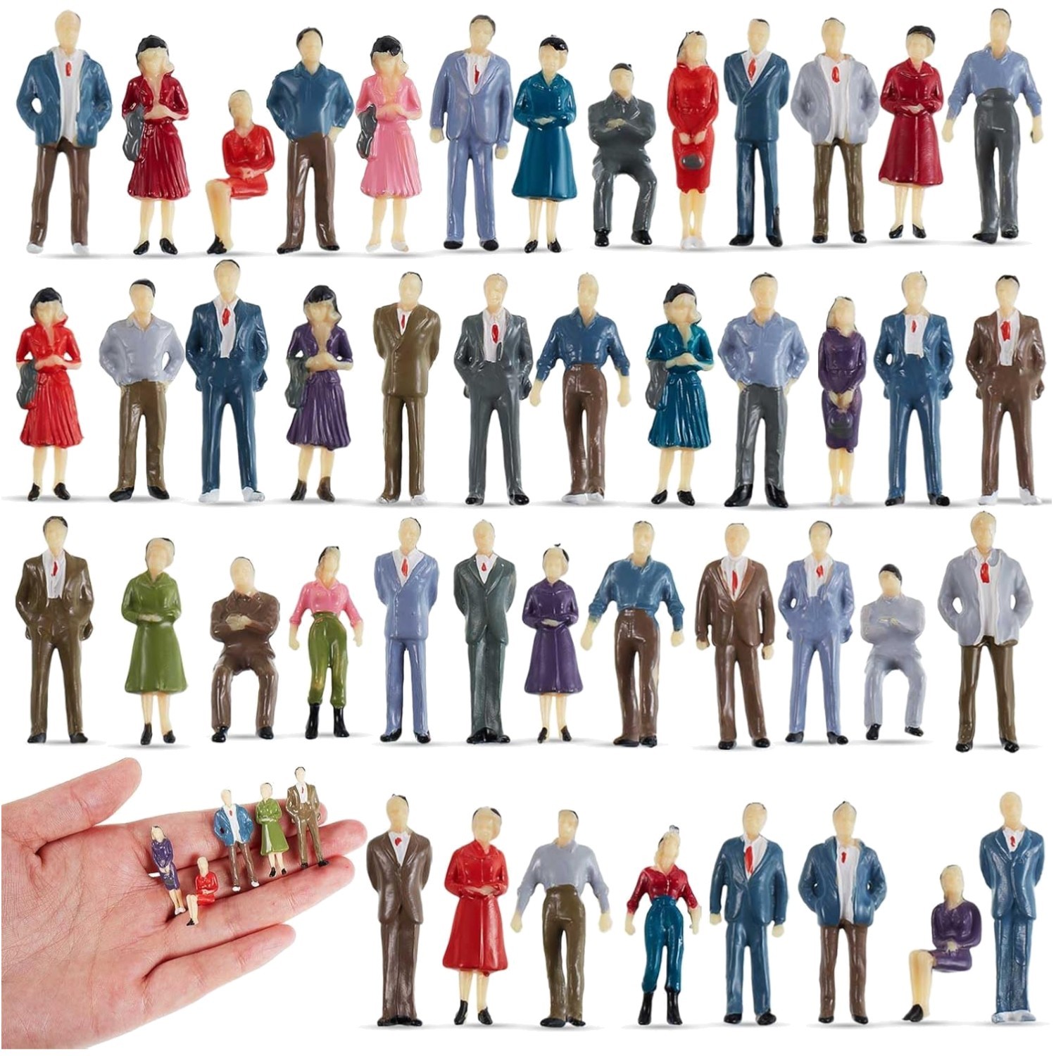 Colorful Miniature People 240 Pcs Set – Hand-Painted for Realistic Mini Scenes