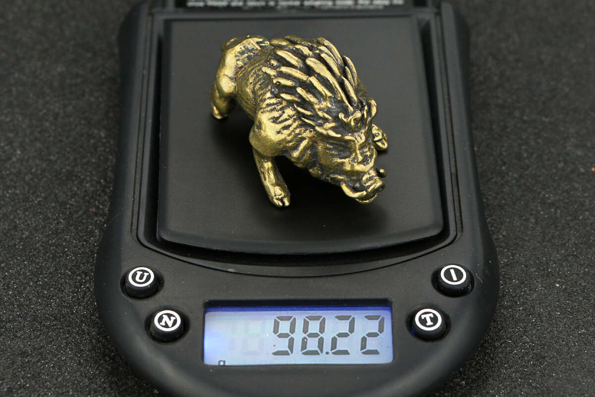 Solid Brass Wild Boar Figurine Small Statue Home Ornament Collectibles