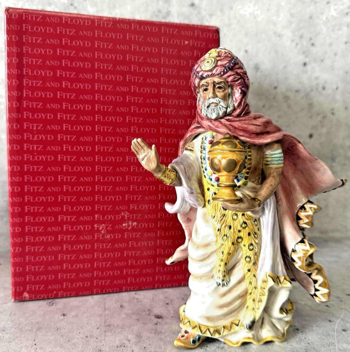 Fitz & Floyd Nativity Nubian Wise Man Magi 10″ 19/203 In Box MINT COND