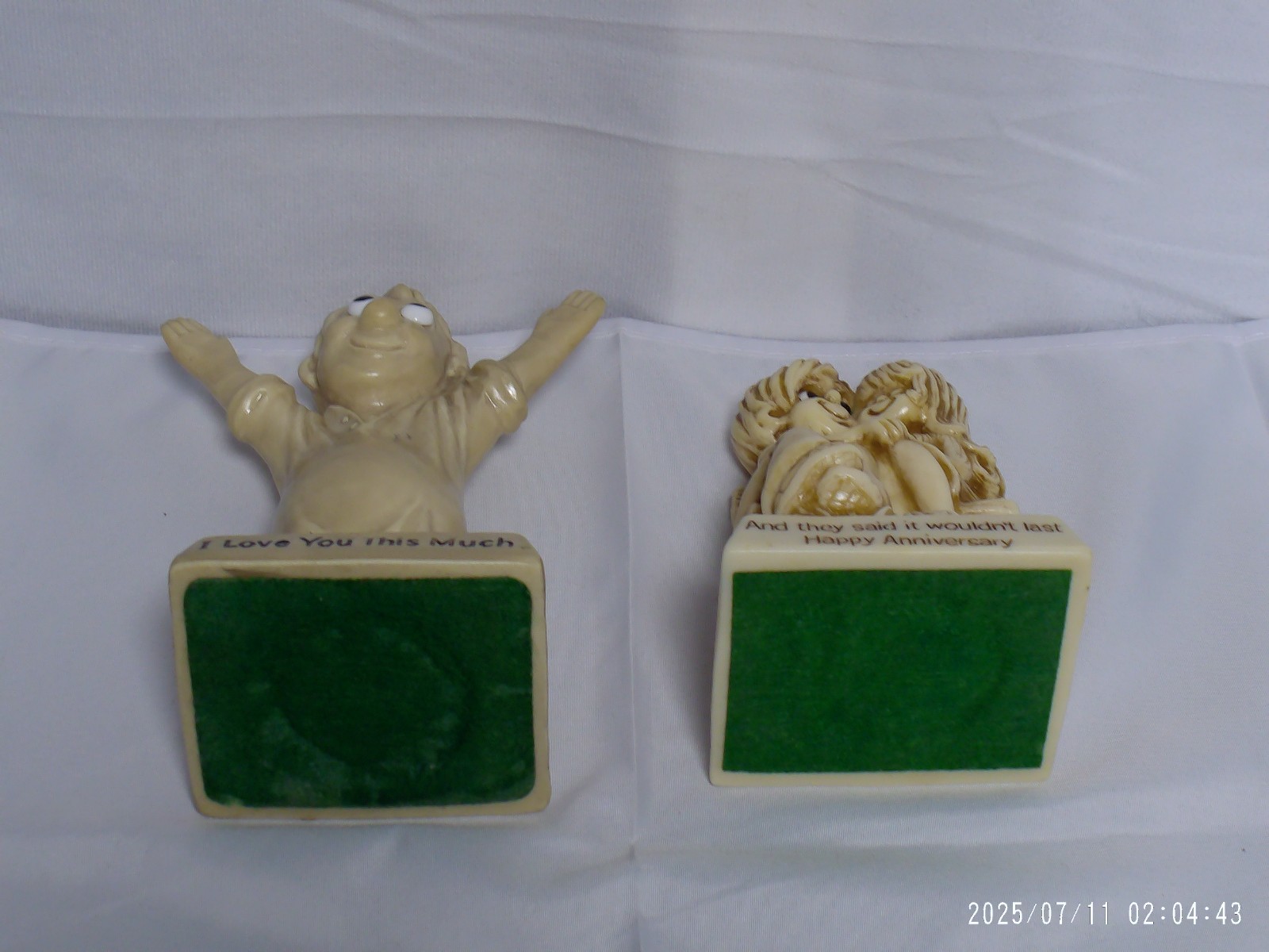 “Pre-Owned” Vtg. Lot of 2 1970’s Russ Berrie & Co. Figurine Statues See Descript