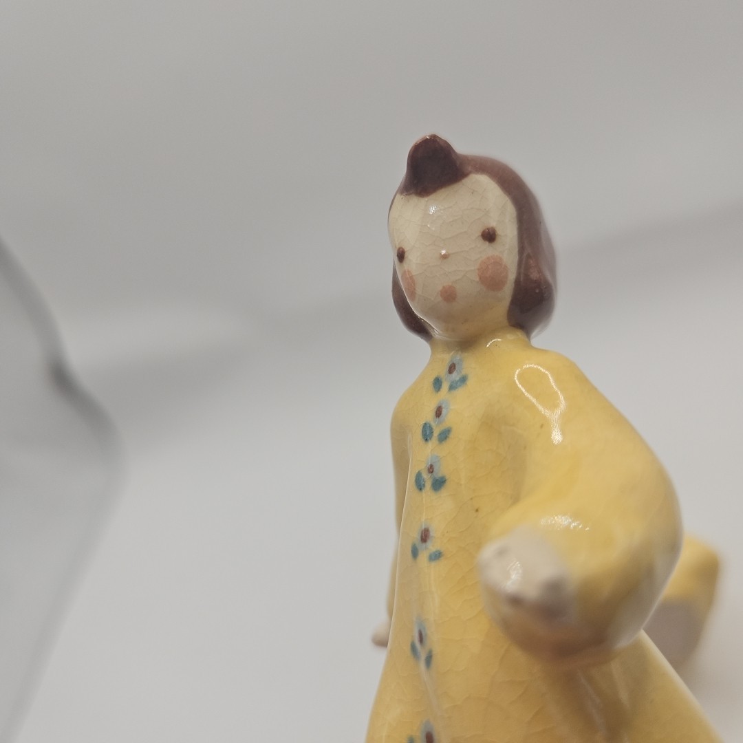 Two Vintage Yellow Angel Figures 3.5 Inches Tall