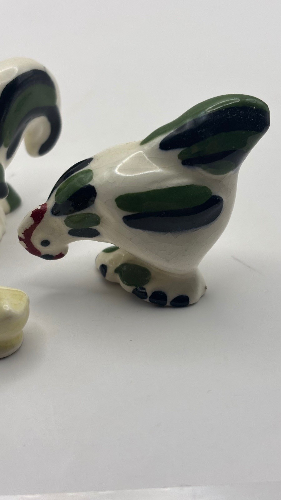 Lot of 5 Hand-Painted Ceramic Rooster Hen and 3 Chicks Figurines