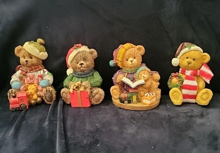 Lot Of 4 Bear Figurines Christmas