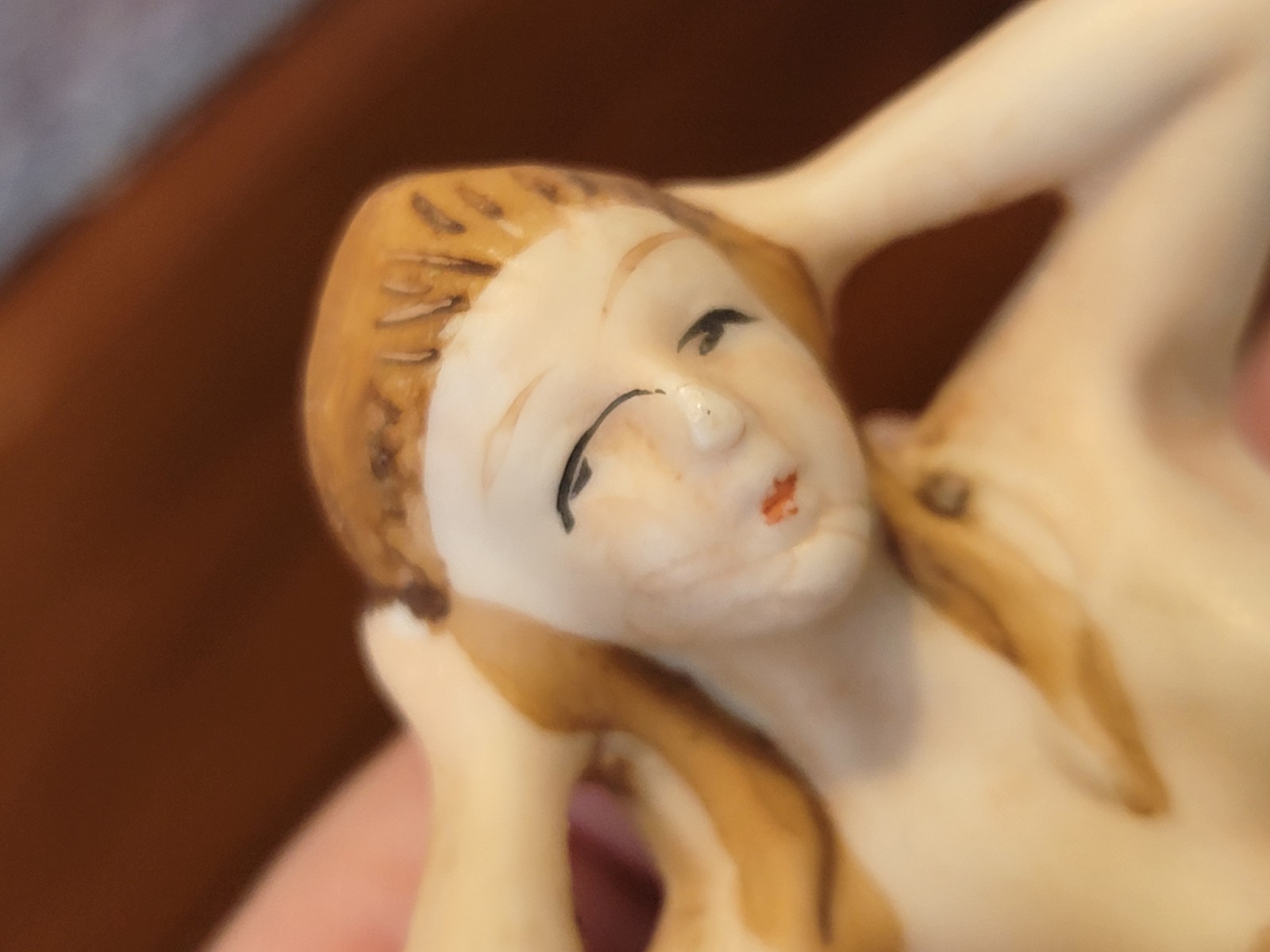VTG Miniature Porcelain PIN-UP Art MERMAID Figurine Made in JAPAN Hand-Painted